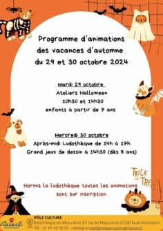 Animations vacances d'automne : après-midi ludothèque et grand jeu de dessins