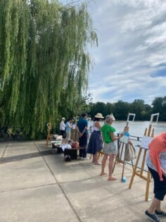 Peinture impressionniste : les bords de Seine au printemps