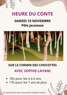 Heure du conte "Sur le chemin des chocottes", conté par Sophie Layani