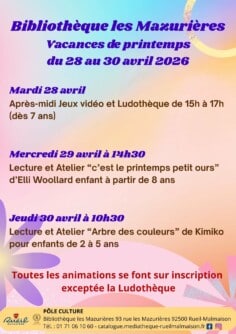 Animations des vacances de printemps : après-midi jeux vidéo et ludothèque